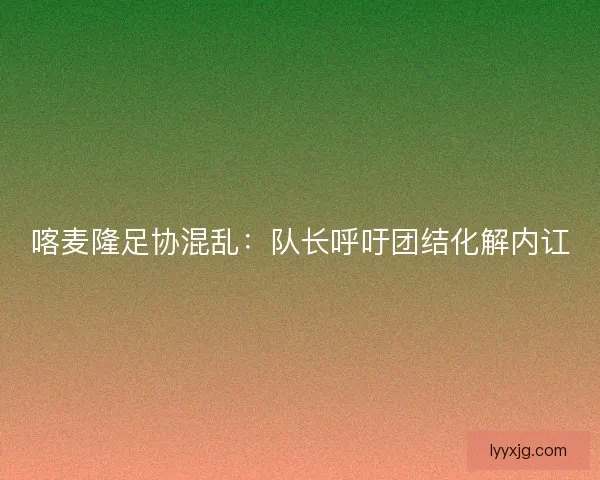 喀麦隆足协混乱：队长呼吁团结化解内讧